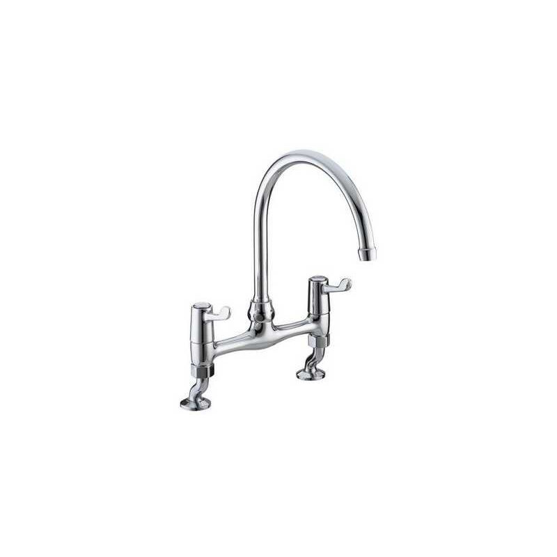 Bristan Value Lever Chrome Bridge Deck Kitchen Sink Mixer Tap with ...