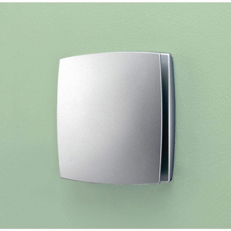 HiB Breeze Matt Silver Wall Mounted Extractor Fan with Timer and Humidity Sensor - 31400