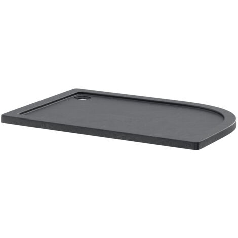 Pearlstone Slate 1200mm x 800mm x 40mm Left Hand Offset Quadrant Shower Tray (1/4)