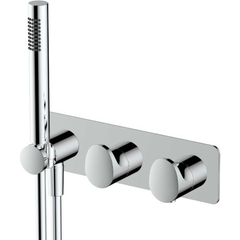 RAK Chrome Horizontal Concealed Thermostatic Dual Control Shower Valve with Handset - RAKITA3305C (1/2)