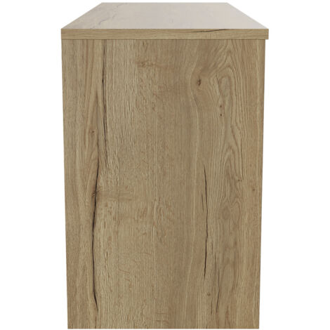 Wholesale Domestic Horizon Autumn Oak 1200mm Wall Mounted Vanity Unit for Countertop Basins with 4 Doors and Polished Chrome Handles