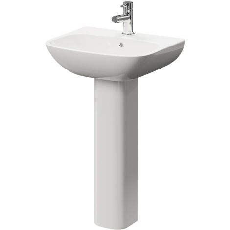 Wholesale Domestic Kingston 545mm Basin with 1 Tap Hole and Full Pedestal