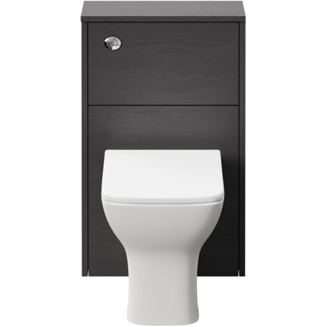 Wholesale Domestic Horizon Graphite Grey 500mm Toilet Unit and Kingston Rimless Back to Wall Toilet Pan with Soft Close Toilet Seat