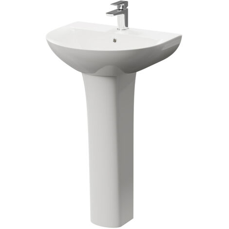 Wholesale Domestic Jubilee 560mm Basin with 1 Tap Hole and Full Pedestal