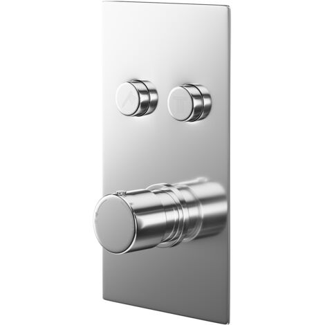 Wholesale Domestic Circo Polished Chrome Concealed Push Button Twin Shower Valve - 2 Outlet (1/5)