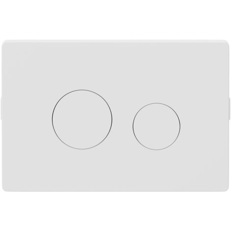Colore Matt White Pneumatic Dual Flush Plate with Round Buttons