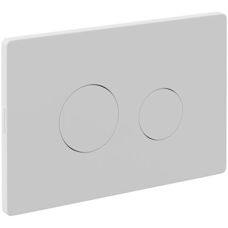 Colore Matt White Pneumatic Dual Flush Plate with Round Buttons