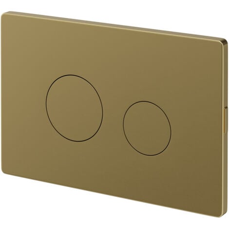 Colore Brushed Brass Pneumatic Dual Flush Plate with Round Buttons