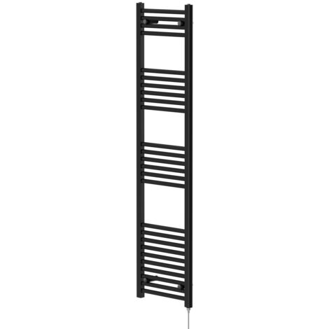 Colore Matt Black 1600mm x 400mm Straight Electric Heated Towel Rail (1/5)