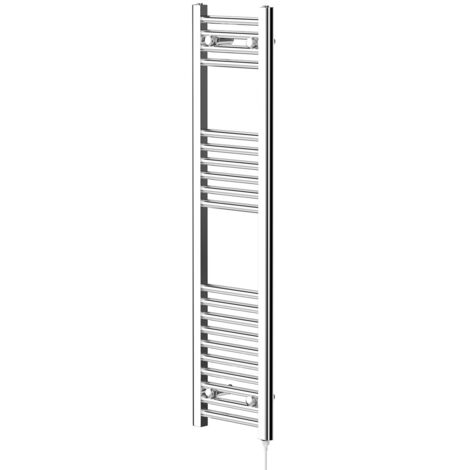 Wholesale Domestic Pizarro Chrome 1200mm x 300mm Straight Electric Heated Towel Rail (1/5)