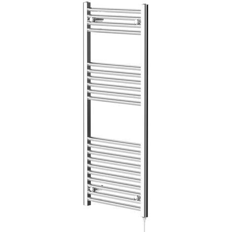 Wholesale Domestic Pizarro Chrome 1200mm x 500mm Straight Electric Heated Towel Rail (1/5)
