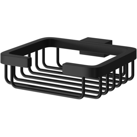 Colore Square Matt Black Wall Mounted Soap Basket (1/5)