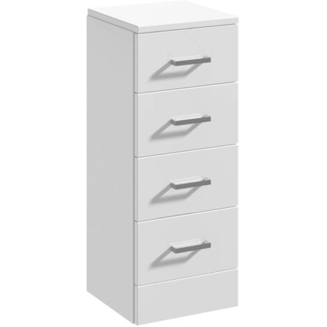 Nuie Mayford Gloss White 300mm x 330mm 4 Drawer Storage Unit - PRC134