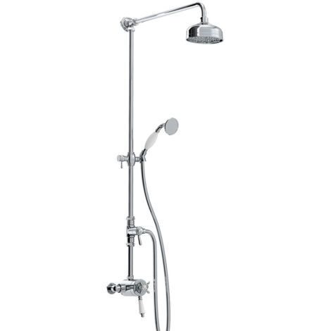 Bristan 1901 Chrome Exposed Concentric Shower Valve with Diverter and Rigid Riser Kit - N2-CSHXDIV-C (1/2)