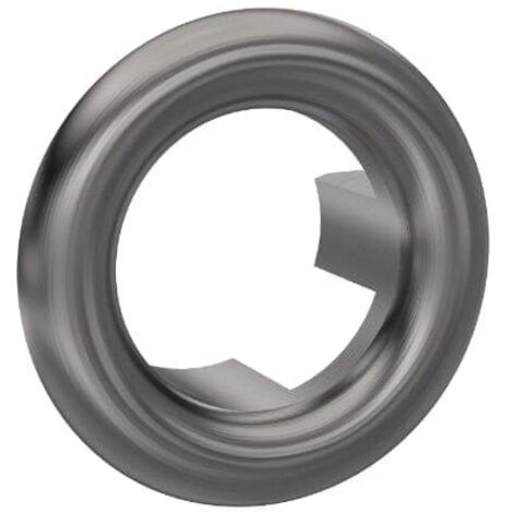 Nuie Brushed Pewter Round Overflow Cover - OVFL07