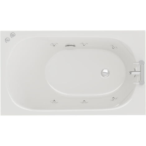 Wholesale Domestic Compact 1200mm x 700mm 6 Jet Chrome V-Tec Single Ended Whirlpool Bath (1/5)