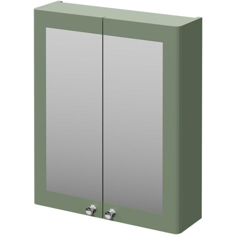Wholesale Domestic Danbury Satin Green 600mm Wall Mounted Mirrored Cabinet (1/5)