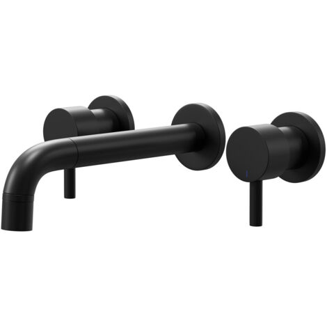 Wholesale Domestic Colore Round Matt Black Wall Mounted 3 Tap Hole Bath Filler Tap