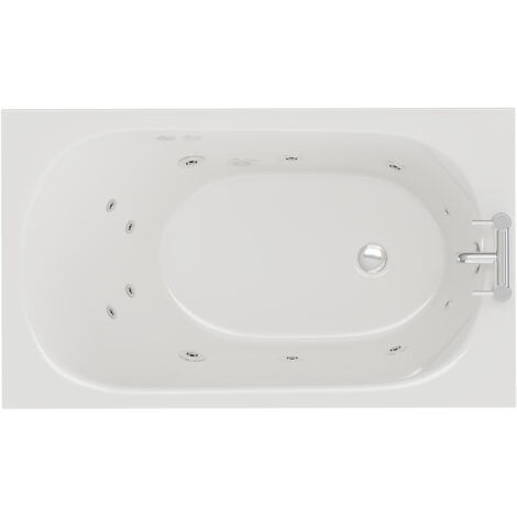 Wholesale Domestic Compact 1200mm x 700mm 12 Jet Chrome Flat Jet Single Ended Whirlpool Bath (1/5)