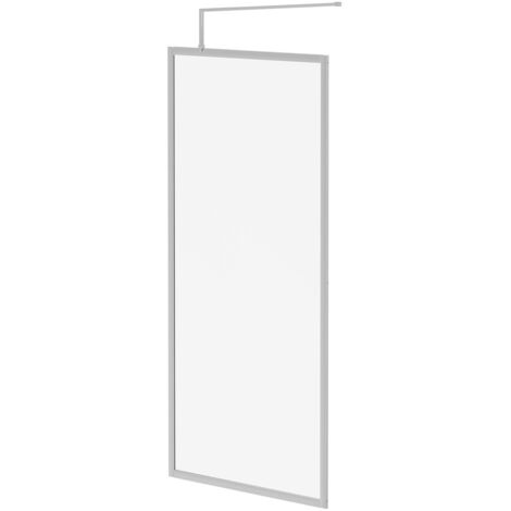 Wholesale Domestic Pacco 8mm Clear Glass Polished Chrome 1850mm x 900mm Fully Framed Walk In Shower Screen including Wall Channel and Support Bar (1/5)