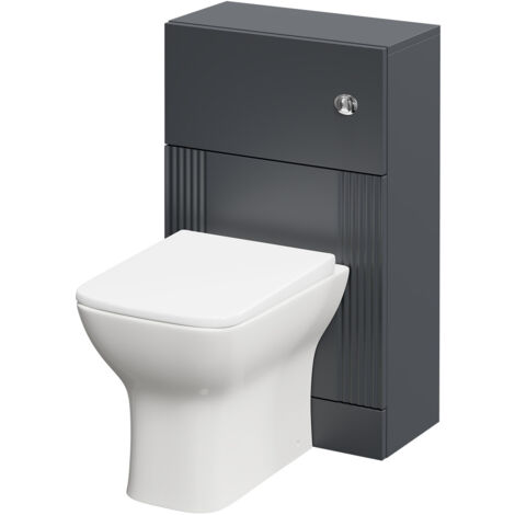 Wholesale Domestic Avant Satin Anthracite 500mm Toilet Unit and Kingston Rimless Back to Wall Toilet Pan with Soft Close Toilet Seat (1/5)
