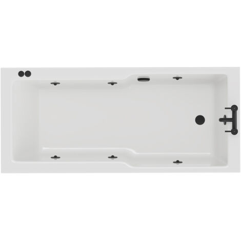 Wholesale Domestic Square 1700mm x 750mm 6 Jet Matt Black V-Tec Single Ended Whirlpool Bath