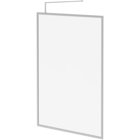 Wholesale Domestic Pacco 8mm Clear Glass Polished Chrome 1850mm x 1400mm Fully Framed Walk In Shower Screen including Wall Channel and Support Bar (1/5)