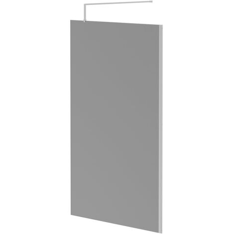 Wholesale Domestic Pacco 8mm Smoked Glass Polished Chrome 1950mm x 1200mm Walk In Shower Screen including Wall Channel and Support Bar (1/5)
