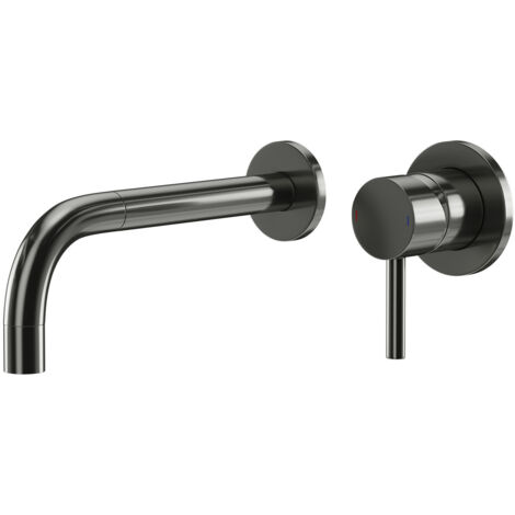 Wholesale Domestic Colore Round Gunmetal Grey Wall Mounted 2 Tap Hole Basin Mixer Tap (1/5)