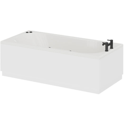 Wholesale Domestic Keyhole 1700mm x 800mm 6 Jet Matt Black V-Tec Single Ended Whirlpool Shower Bath (1/5)