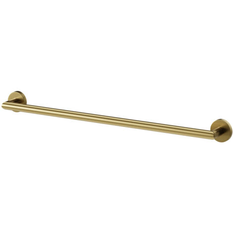 Colore Orbit Brushed Brass 600mm Wall Mounted Single Towel Rail (1/5)