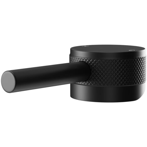 Colore Matt Black Industrial Style Mini Mono Basin Mixer Half Knurled Tap Head (1/5)