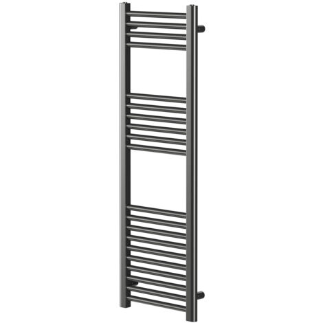 Pizarro Gunmetal Grey 1200mm x 400mm Straight Heated Towel Rail