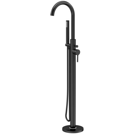 Nuie Aztec Matt Black Freestanding Bath Shower Mixer Tap - CLX421 (1/2)