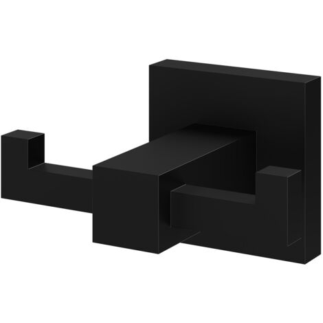 Colore Vector Matt Black Wall Mounted Double Robe Hook (1/5)