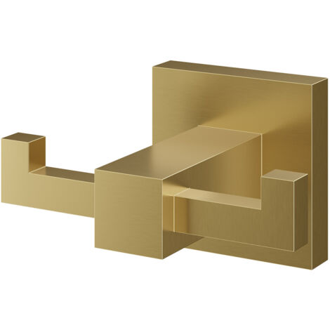 Colore Vector Brushed Brass Wall Mounted Double Robe Hook (1/5)