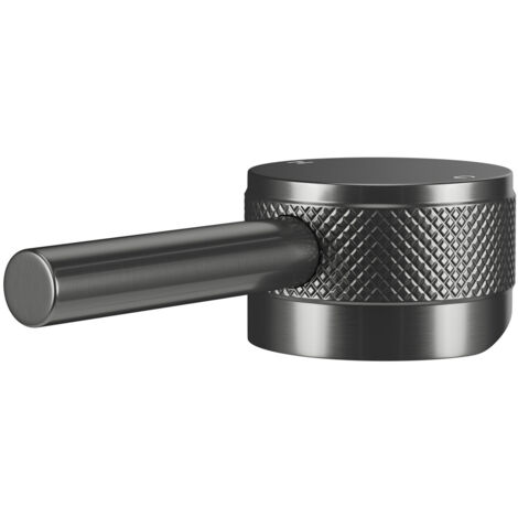 Colore Gunmetal Grey Industrial Style Mini Mono Basin Mixer Half Knurled Tap Head (1/5)