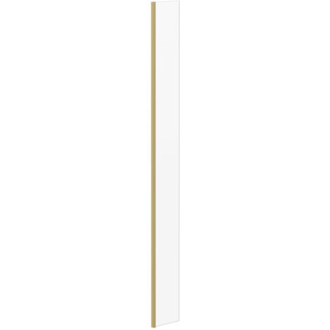 Colore 8mm Clear Glass Brushed Brass 1850mm x 215mm Walk In Fixed Return Shower Screen (1/5)