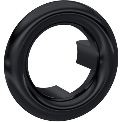 Old London Matt Black Round Overflow Cover - OVFL02