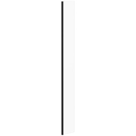 Colore 10mm Clear Glass Matt Black 2000mm x 250mm Walk In Fixed Return Shower Screen (1/5)
