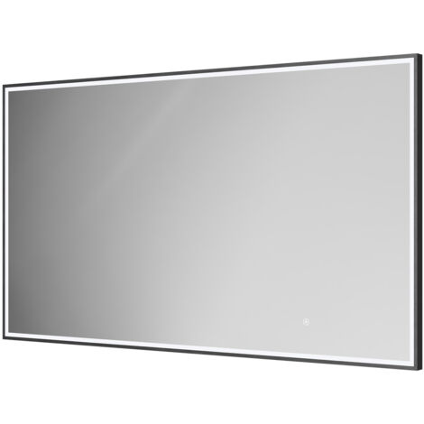 Colore Madison Matt Black 1400mm x 800mm Illuminated Dimmable LED Mirror with Demister and Touch Sensor