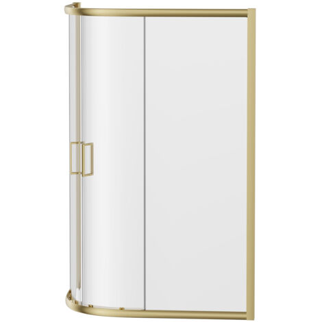 Colore Brushed Brass 1200mm x 800mm Offset Quadrant Shower Enclosure