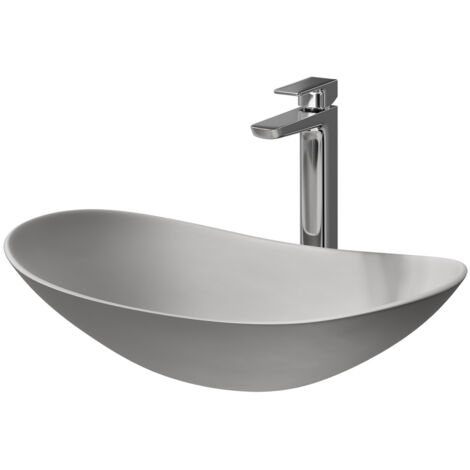Wholesale Domestic Amadora Matt Grey 615mm x 360mm Ellipse Countertop Basin (1/5)