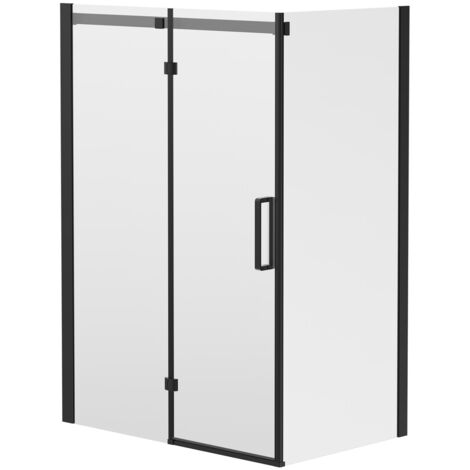 Wholesale Domestic Series 10 Colore Matt Black Inline 1400mm x 900mm Hinged Door Shower Enclosure (1/5)