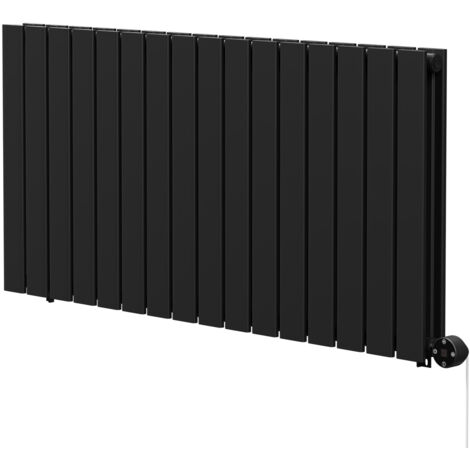 Hudson Colore Matt Black 600mm x 1212mm Horizontal Digital Thermostatic Electric Double Panel Radiator (1/5)