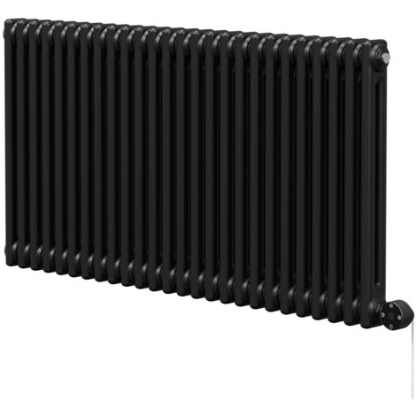 Wholesale Domestic Colosseum Colore Matt Black 600mm x 1164mm Horizontal Digital Thermostatic Electric Double Column Radiator (1/5)