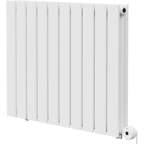 Hudson White 600mm x 756mm Horizontal Digital Thermostatic Electric Double Panel Radiator (1/5)