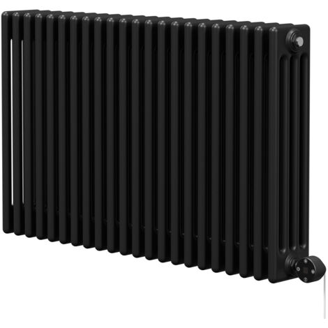 Wholesale Domestic Colosseum Colore Matt Black 600mm x 988mm Horizontal Digital Thermostatic Electric Quadruple Column Radiator (1/5)