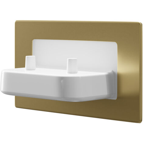 ProofVision Brushed Brass In-Wall Twin Electric Toothbrush Charger - PV11P-B-FR (1/5)