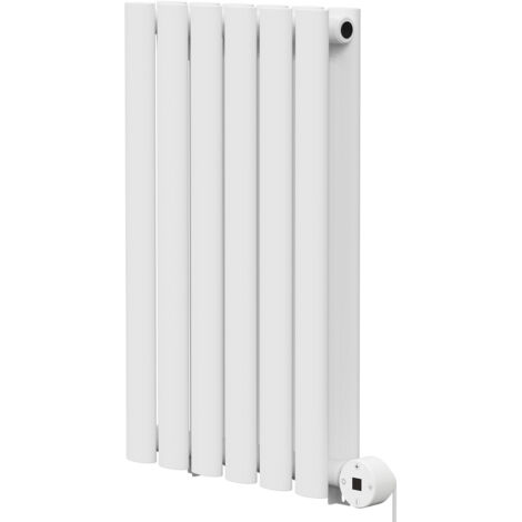 Boone White 600mm x 360mm Horizontal Digital Thermostatic Electric Double Panel Radiator (1/5)